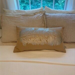 Urban Outfitters Tan and Silver Bedding Pillows
